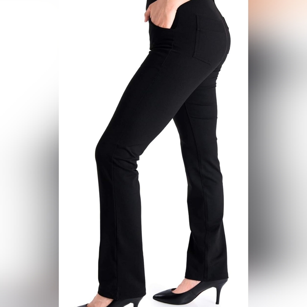 Black Straight-Leg Pants